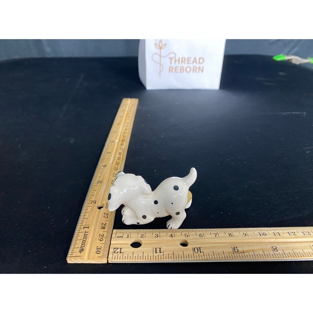 Vintage Ceramic Dalmatian Dog Figurine‎ Black White Puppy Decor - Picture 2 of 2